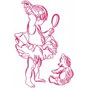 Ballerina Teddy Bear Embroidery Design - Ballet Dancing