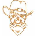 Cheerful Cowboy Dog Stitching Pattern for Crafters