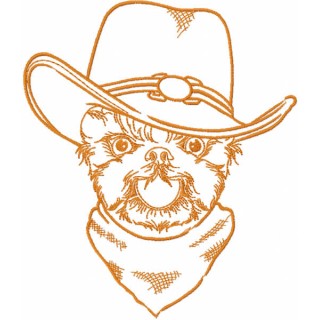 Happy dog cowboy embroidery design - Embroidery Design