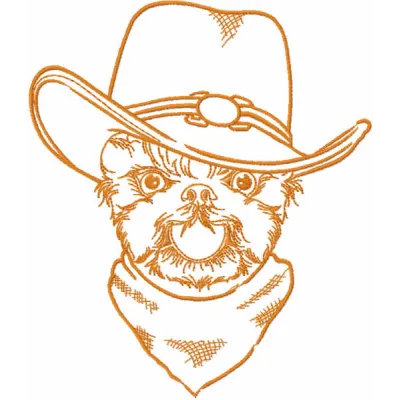 Cheerful Cowboy Dog Stitching Pattern for Crafters