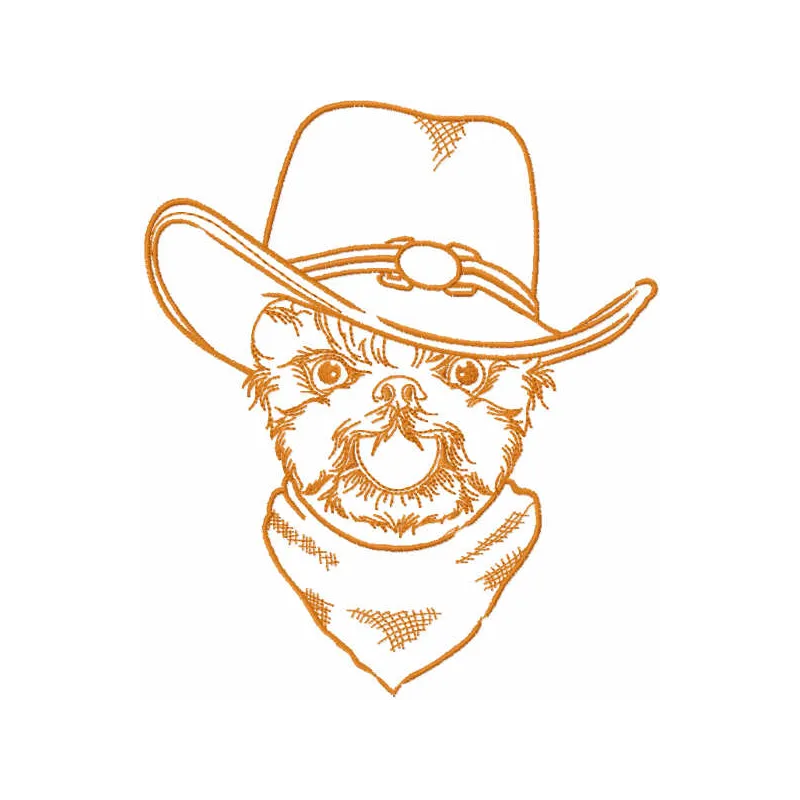 Cheerful Cowboy Dog Stitching Pattern for Crafters