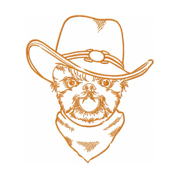 Happy dog cowboy embroidery design - Embroidery Design