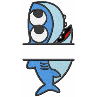 Baby shark monogram embroidery design - Embroidery Design