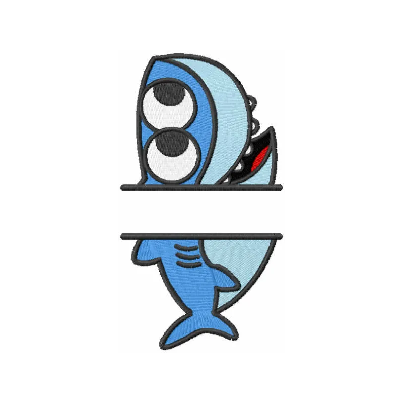 Baby Shark Monogram Stitching Pattern for Kids