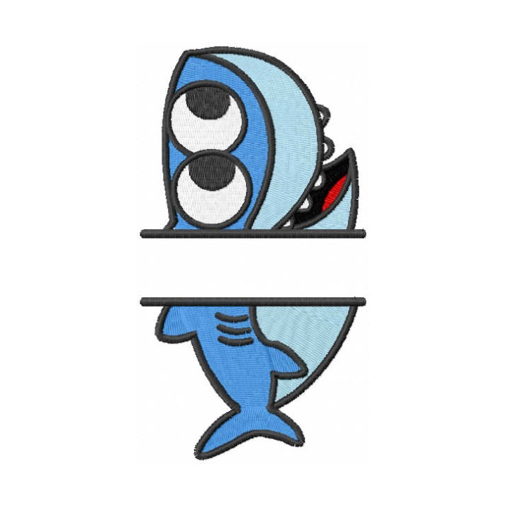 Baby shark monogram embroidery design - Embroidery Design