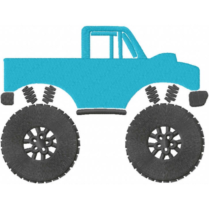 Big monster track embroidery design - Embroidery Design