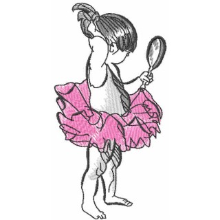 Ballerina looks in the mirror embroidery design - Embroidery Design