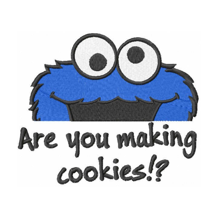 Cookie monster have question embroidery design - Embroidery Design