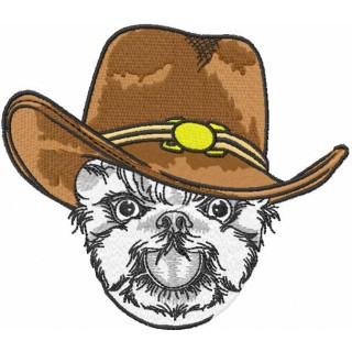 Dog in cowboy hat embroidery design - Embroidery Design