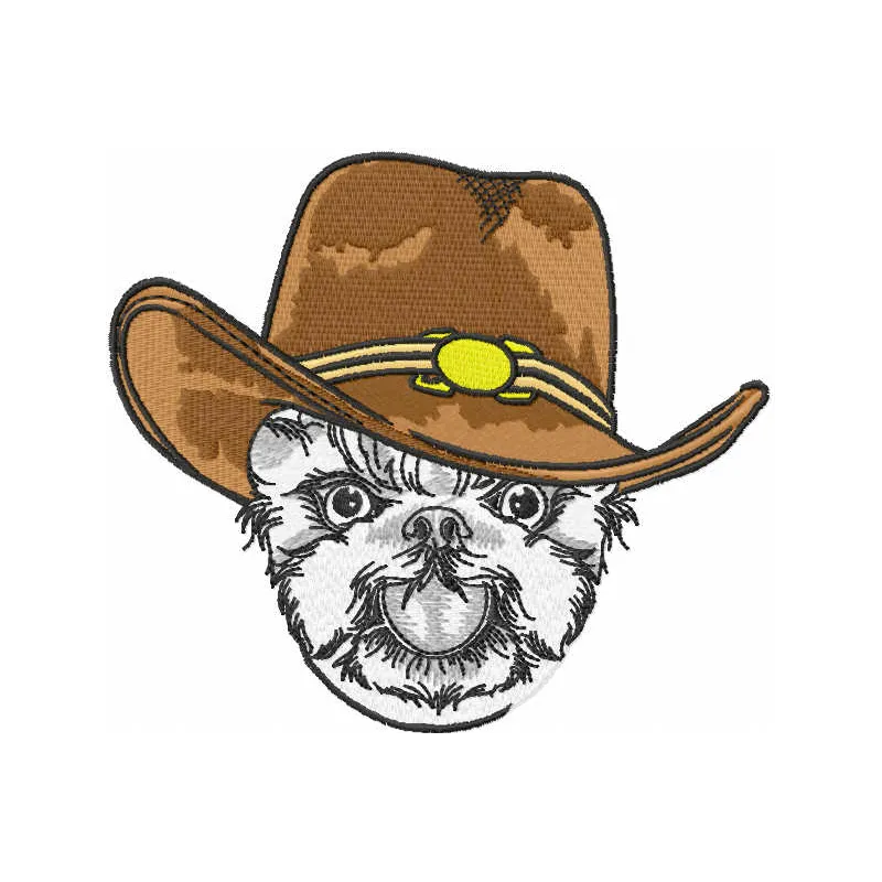 Cowboy Dog Stitching Pattern for Western Crafts