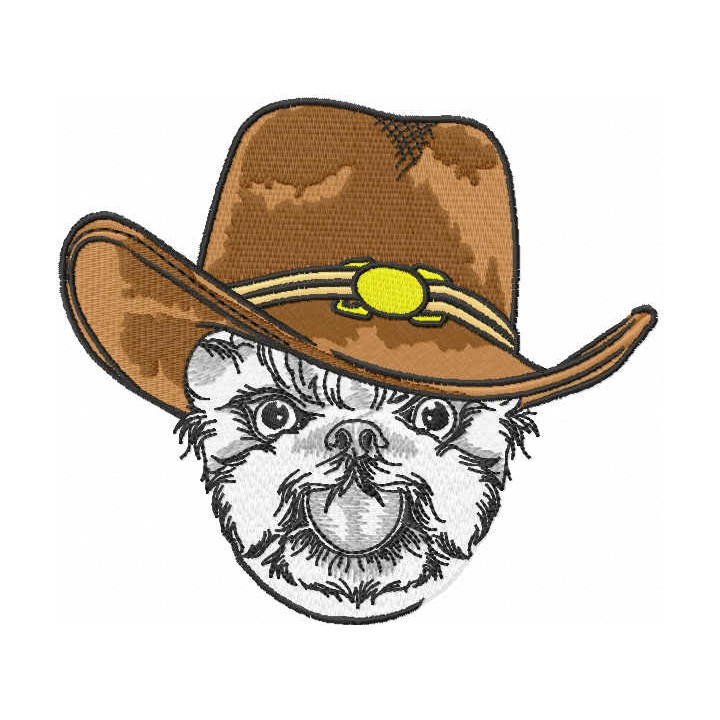 Dog in cowboy hat embroidery design - Embroidery Design