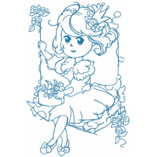 Malvina swing one colored embroidery design - Embroidery Design
