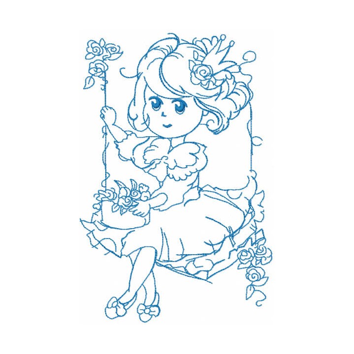 Malvina swing one colored embroidery design - Embroidery Design