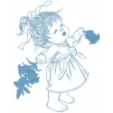 Sweet Baby Girl Flower Embroidery - Instant Download