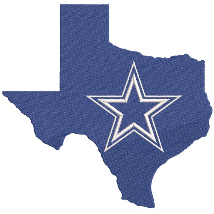 Dallas Cowboys state background logo embroidery design embroidery design - Embroidery Design