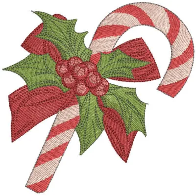 Candy Cane & Wreath Stitching Pattern for Holiday Décor