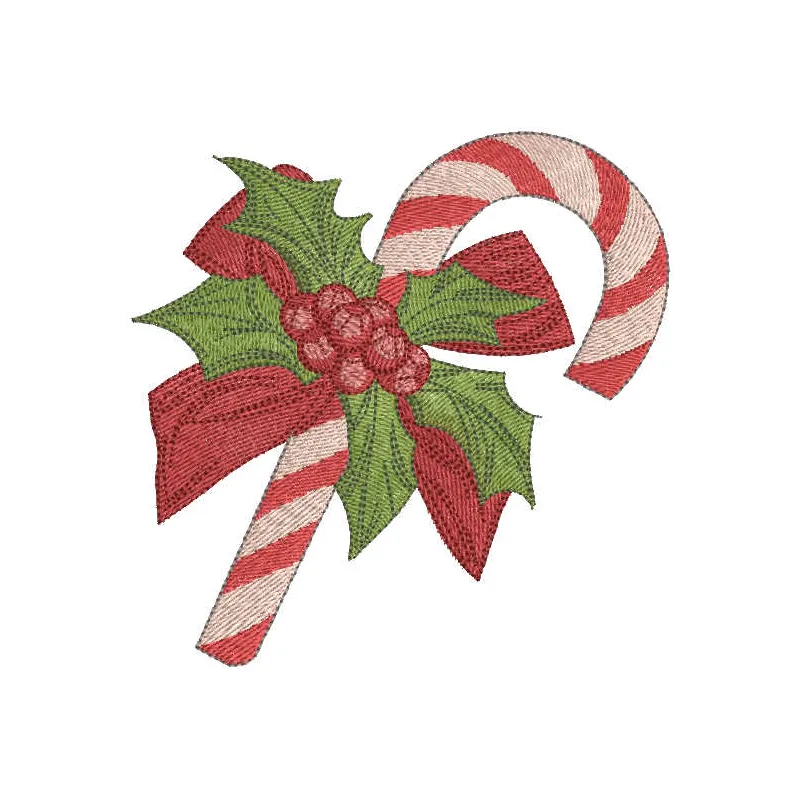 Candy Cane & Wreath Stitching Pattern for Holiday Décor