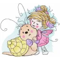 Tattered Fairy Snail Design - Baby Nursery Embroidery