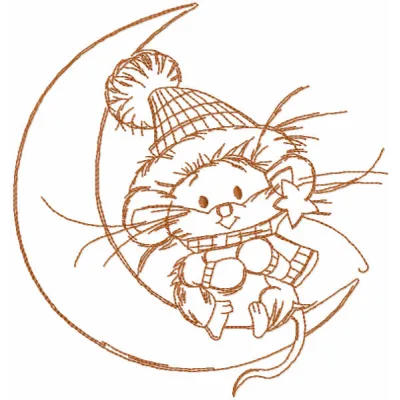 Charming Mouse & Crescent Stitching Pattern