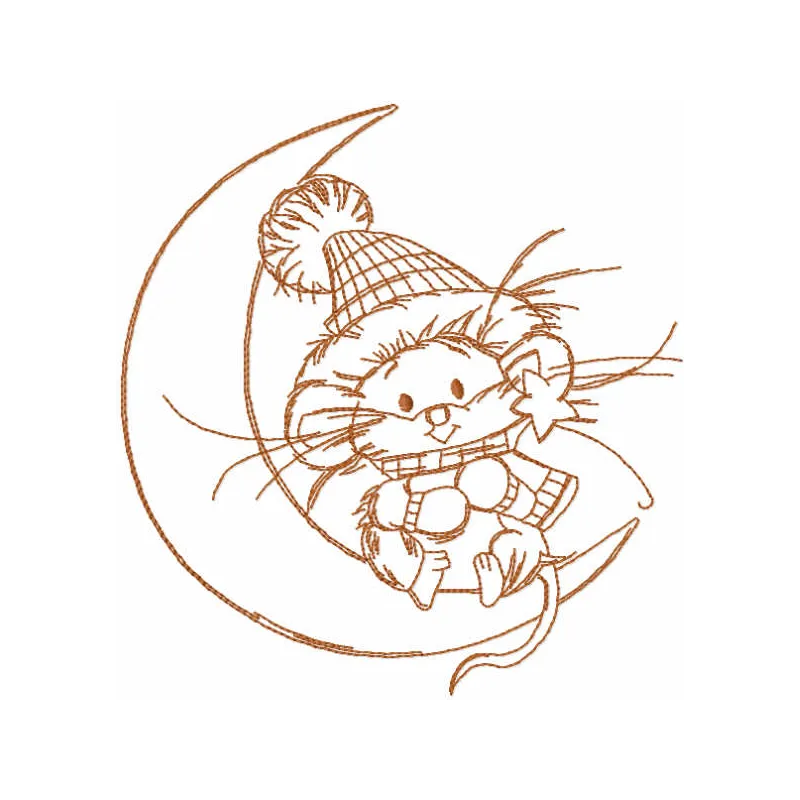 Charming Mouse & Crescent Stitching Pattern