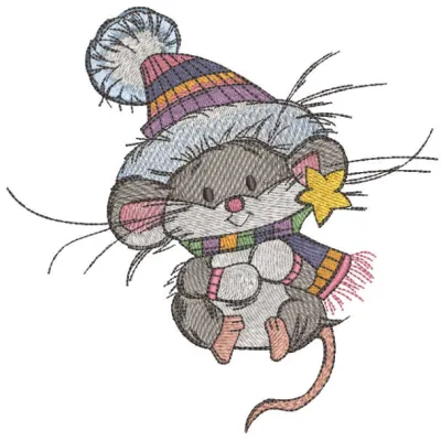 Cozy Winter Mouse Stitching Pattern for Baby Gifts
