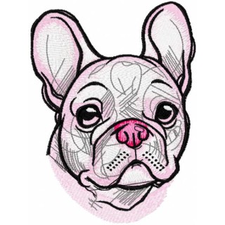 White french bulldog embroidery design - Embroidery Design