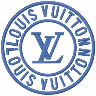 Louis Vuitton round logo without background embroidery design - Embroidery Design