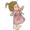 Joyful Baby Girl Embroidery - Barefoot Sweetness Design