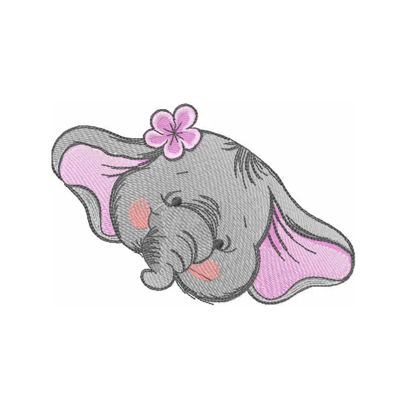 Elephant & Pink Flower Stitching Pattern for Crafters