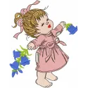 Girl Summer Time Embroidery - Sweet Baby Design File