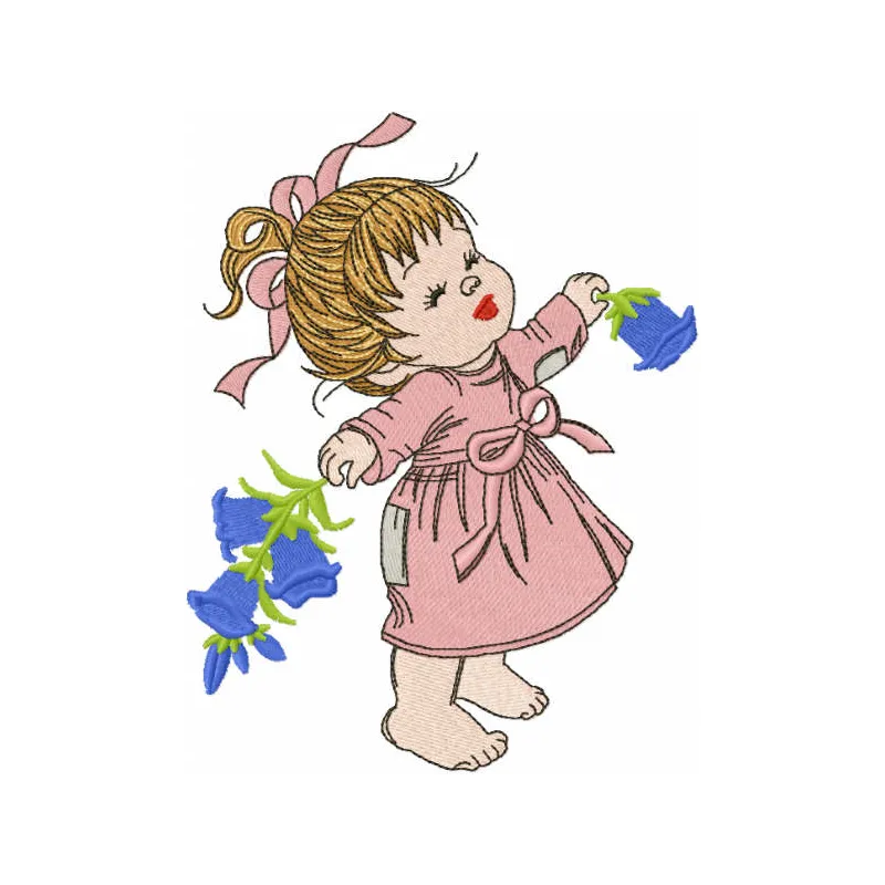 Girl Summer Time Embroidery - Sweet Baby Design File