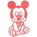 Mickbaby Pink Stitching Pattern | Cute Disney Design