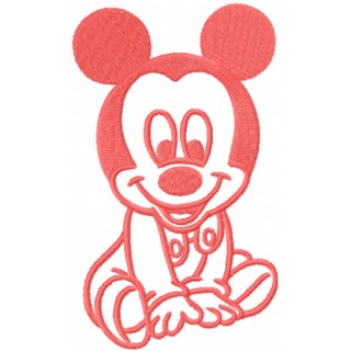 Mickbaby pink embroidery design - Embroidery Design