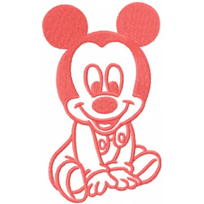 Mickbaby Pink Stitching Pattern | Cute Disney Design