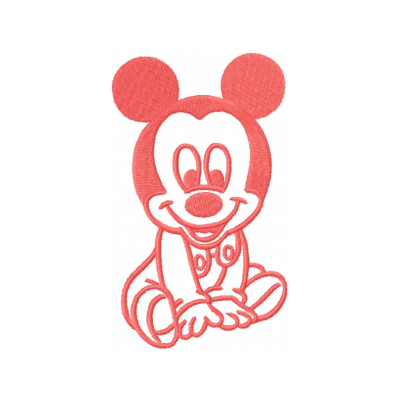 Mickbaby Pink Stitching Pattern | Cute Disney Design