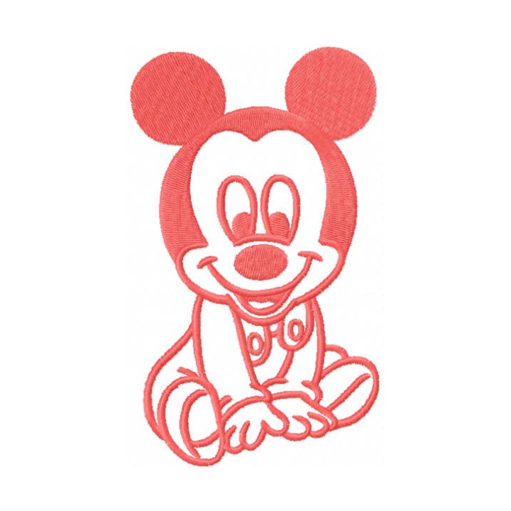Mickbaby pink embroidery design - Embroidery Design