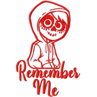 Remember me miguel one colored embroidery design - Embroidery Design