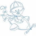 Boy Pilot Embroidery Design - Sweet Aviation Theme