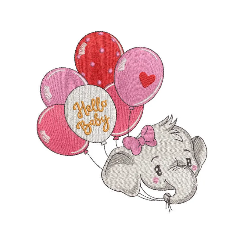 Adorable Baby Elephant Stitching Pattern for Nurseries