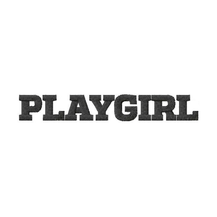 Playgirl wordmark logo embroidery design - Embroidery Design