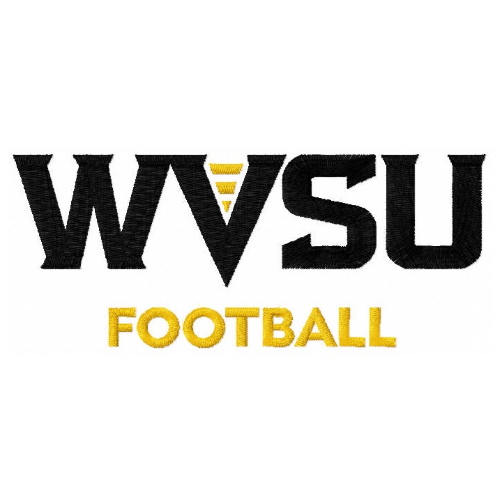 West Virginia State University Football logo embroidery design - Embroidery Design