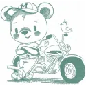 Motorcycle Teddy Bear Stitching Pattern for Crafters