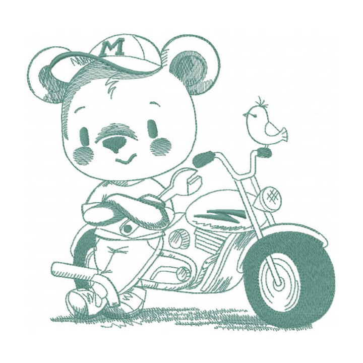 Fixed my motorcycle embroidery design - Embroidery Design