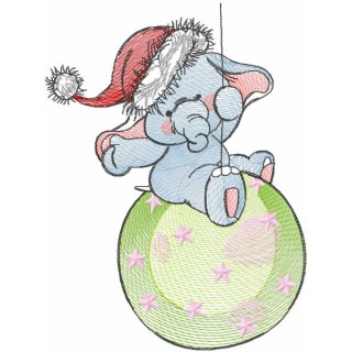 Tattered Christmas circus embroidery design - Embroidery Design