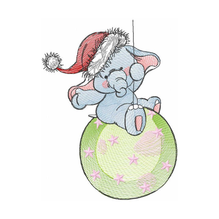 Tattered Christmas circus embroidery design - Embroidery Design