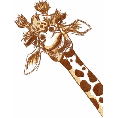 Curious Giraffe Embroidery Design for Creative Projects