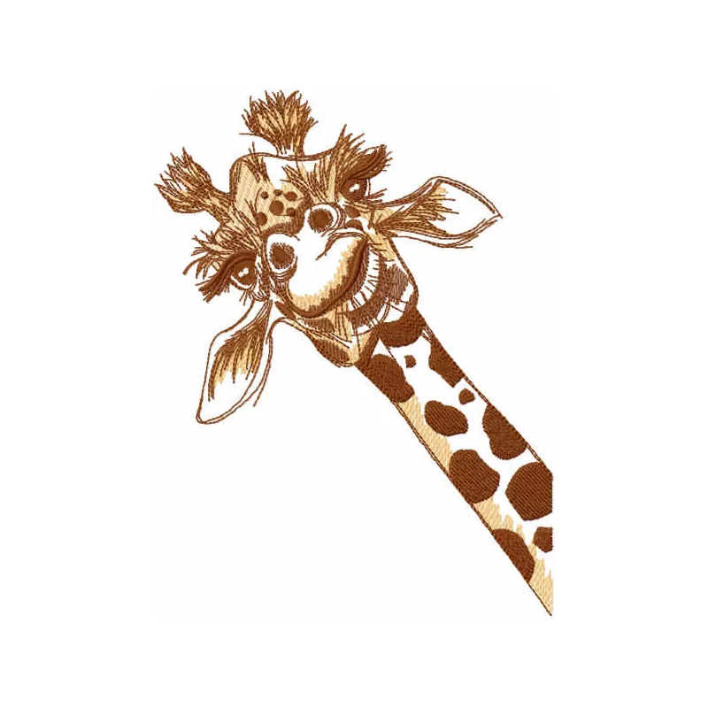 Curious Giraffe Embroidery Design for Creative Projects