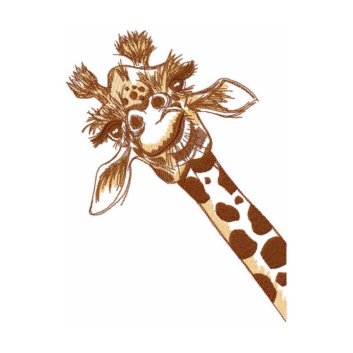Curious giraffe embroidery design - Embroidery Design