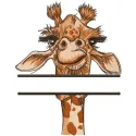 Charming Giraffe Monogram Embroidery Design