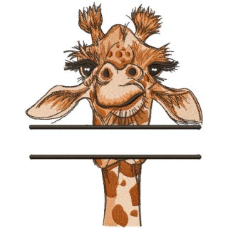 Giraffe monogram embroidery design - Embroidery Design